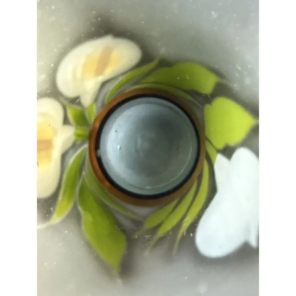 Vintage Hand Blown Mexican Glass Calla Lilly Vase Handpainted Artisan Whimsy